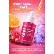 Primer anticraquelamento max love + Sérum 3 Em 1 Vitamina C + Rosa Mosqueta + Ácido Hialurônico  Max Love 30ml