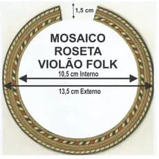 Mosaico Roseta Violão Folk Baixolão Adesivo