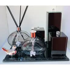 Kit Lavabo Luxo - Saboneteira Difusor Bandeja Trio Organizador