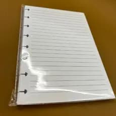 Refil 80 Folhas Caderno Médio e pequeno Pautado  Compatível com Discos