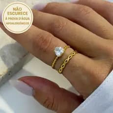 Anel regulável Aço Inox À Prova D´Água Moda Feminina Minimalista Clássicos Presente Mulher