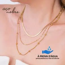 Colar Cordões Clássicos Femininos Aço Inoxidável 316L À prova d’água Hipoalergênicos Presente