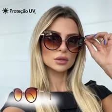 Óculos de Sol Feminino Gatinho UV400 Elegante Retrô Fashion Luxo Moderno