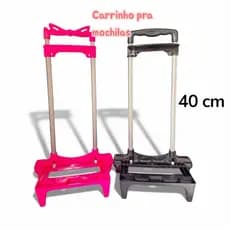 Carrinho para Mochila Escolar com 2 Hastes e Trava Tamanho Infantil menina menino