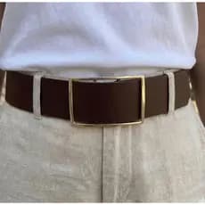 Women's Belt with Wide Square Buckle 5cm - Practical Velcro Adjustment