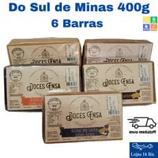 6 Doce de Leite Foundant Barras 400g Sabores Variados à Escolher Sem Glúten Ensa Sul de Minas