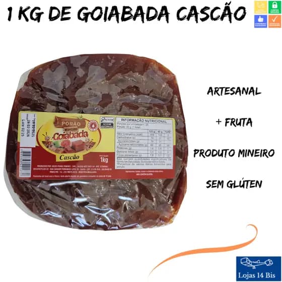 Goiabada Cascão Porão Mineiro 1 Kg Sem Glúten  Sul de Minas