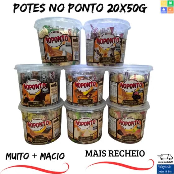 Doce de Leite Beijinho Brigadeiro Pé de Moça Doces NoPonto Sabores variados Pote 20x50g