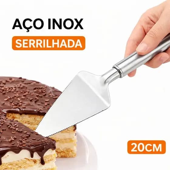 Espátula Para Bolo Inox Triangular Confeitaria Cortar Torta Pão Profissional