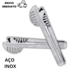 Pegador de Massa Serrilhado Inox Multiuso Churrasco Salada Carne Petiscos Cozinha Buffet