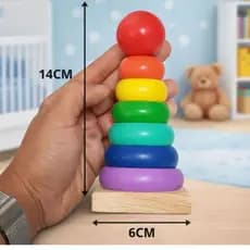 Brinquedo Educativo Infantil Torre Colorida Madeira | Método Montessori