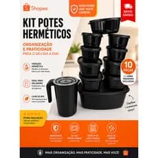 Kit 10 Potes Herméticos + Jarra 1,8L | Mantimentos, Cozinha e Geladeira