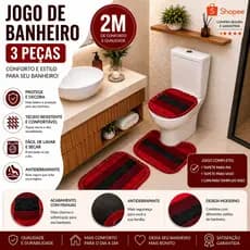 Tapete para Banheiro Kit com 3 peças