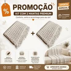 2 Mantas Gigante Tijolinho Protetora para Sofá Cama Decorativa 2.40 x 1.80