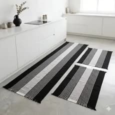 Kit Tapetes De Cozinha 3 Peças  Passadeira 100x40 cm  2 Tapetes 40x60 cm - Decoração Moderna