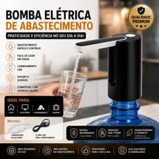 Bomba de Água Elétrica para Galão 20L USB Recarregável | Dispenser de Água Mineral Automático Galão 10L 20 Litros