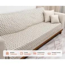 Manta Para Sofá Tijolinho Luxo Gigante 2,40x1,80 100% Algodão Protetora Decorativa