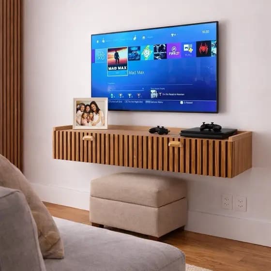 Rack Bancada Home ate 50pol 90cm / 120cm Estante TV Smart Porta Nicho Decoração Sala Quarto Classic Decor