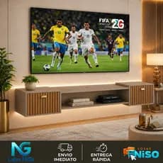 Rack Leão para 75  polegadas 1.80CM Suspenso Home com 2 Portas para Tv de Até 75 Polegadas Mirassol