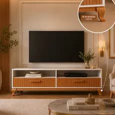 Rack para TV até 50 Polegadas Bancada Turim 1,20 e 1,10m com Nicho Pés Industriais Móvel Sala Quarto Moderno