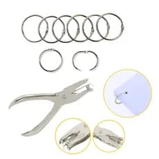 Kit Argola Encadernação Fichário 25mm + Alicate Papel 6mm