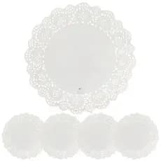 Kit Papel Toalha Rendado Decor Doilie 9cm Branco 50 Unidades