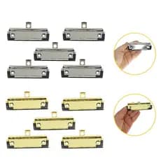 Kit Clip Presilha Bloco Notas Prateado Dourado 10 Unidades