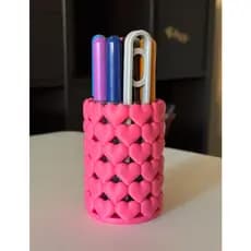 Porta Canetas Lápis Pinceis Treco Organizador Coração Fofo Kawaii Presente Escritório Mesa Quarto – Moderno e Versátil
