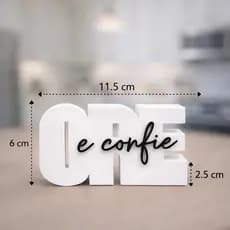 Ore e Confie Letreiro Enfeite Sala Mesa Quarto Presente de Fé Delicado Lindo Oração Minimalista, Inspirador
