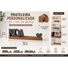Prateleira Personalizável Decoração Quarto Sala Restaurante Escolha O Letreiro Faça Como Quiser