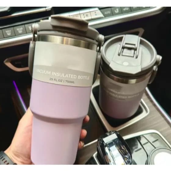 Garrafa Copo Térmico 900ML Portátil p/ Gelado ou Quente, Aço Inox Grande Capacidade