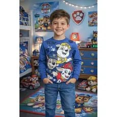 Camiseta Infantil Patrulha Canina Manga Longa Outono Inverno
