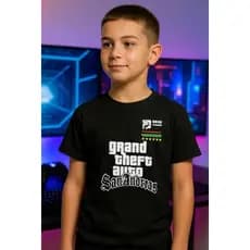 Camiseta Infantil GTA San Andreas Jogo PlayStation Manga Curta