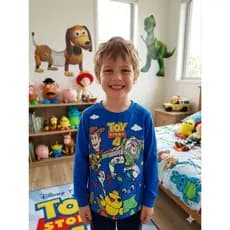 Camiseta Infantil Manga Longa Toy Story Woody Desenho 100% Algodão