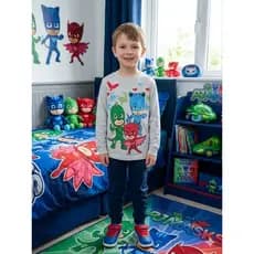 Camiseta Infantil Manga Longa Pj Masks Lagartixo Menino Gato 100% Algodão