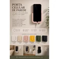Suporte Porta Celular de Parede para Carregamento | Fácil Instalação