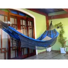 Rede De Dormir Descanso Jeans Mesclado Life Varias Cores
