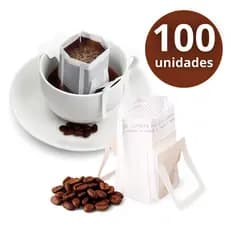 100 Coador De Café Filtro Dose Única Individual Descartável