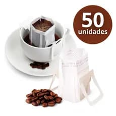 50 Coador De Café Filtro Dose Única Individual Descartável