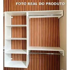 Closet Aberto Suspenso 100% MDF  Guarda-Roupas- ESTANTE e CABIDEIROS– Organizador para Quarto e Loja