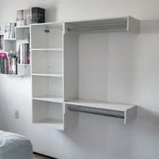 Guarda roupas Arara Cabideiro Suspenso De Parede Closet Aberto Acessivel em  mdf G