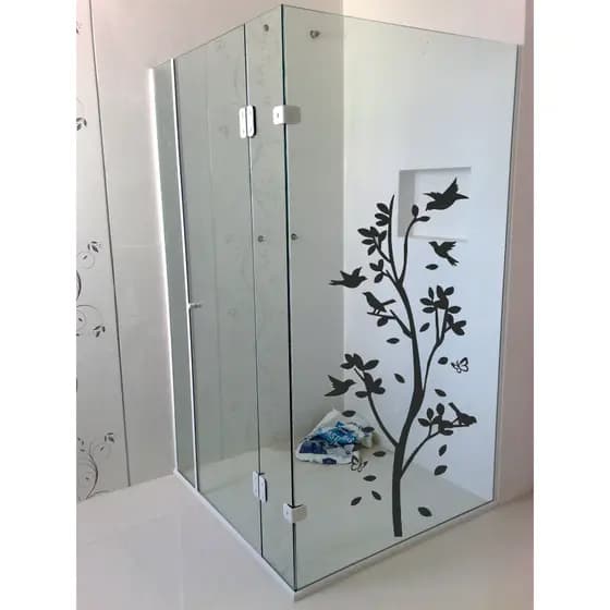Adesivo  Decorativo galho para  Box Banheiro Pássaros Árvore Borboletas