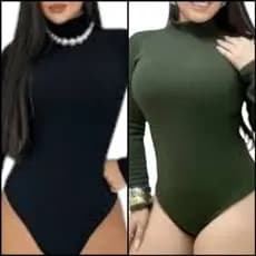 Kit 2 Body Manga Longa 4 Estações Proteção UV Gola Alta Bory Segunda Pele