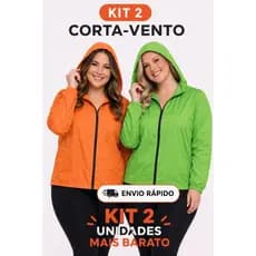 Kit Corta Vento Treino Tamanhos Grande Jaqueta Esportiva Feminina Leve Com Capuz