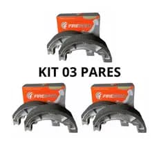 Kit 03 Pares Patim Lona De Freio Titan Fan 0,25 Traseiro Firebreq