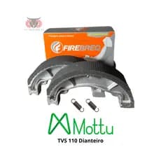 Patim Lona de Freio Mottu TVS 110 Dianteira + Molas Firebreq
