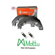 Patim Lona de Freio MOTTU TVS 110 Traseira + Molas Firebreq