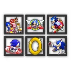 Kit 6 Quadros Recorte MDF Vazado Quadro decorativo Placa 3D DV_0518