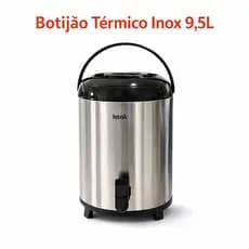 Botijão Garrafa Garrafão Térmico Inox 9,5L Torneira Conserva Temperatura Café Chá Chopp Alta Capac/