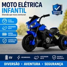 MOTO ELÉTRICA INFANTIL 6V ACELERADOR NO PÉ BATERIA RECARREGÁVEL DIVERSÃO SEGURA GARANTIDA MOTINHA
